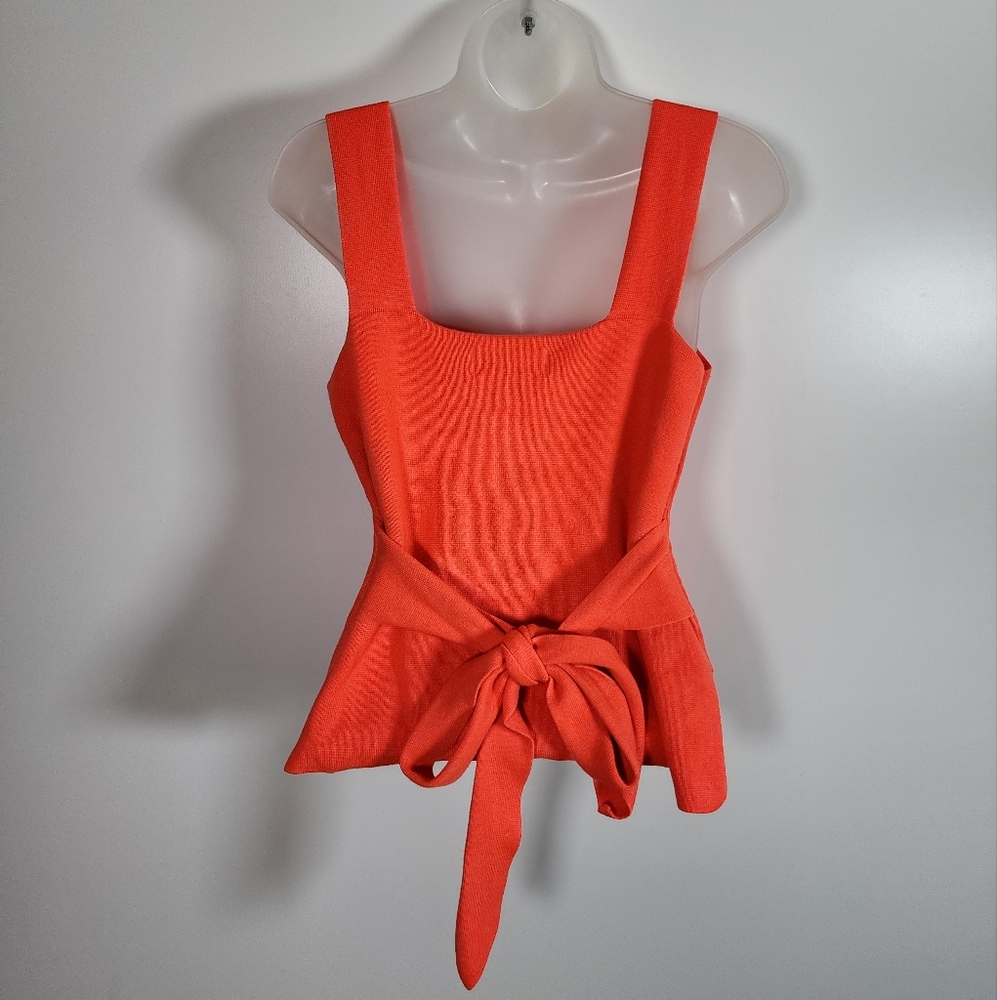 By Anthropologie Orange Harloe Belted Tank Top Medium - Picture 3 of 11